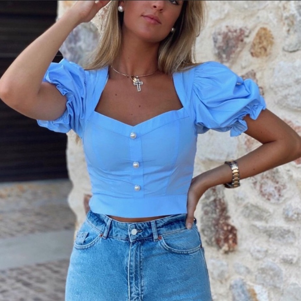NWT Zara Sweetheart Neckline Top